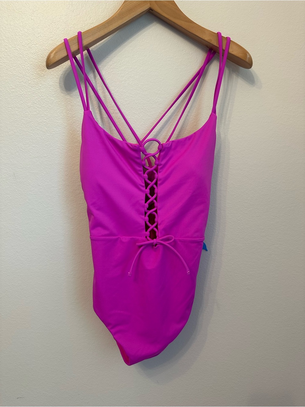 Skinny Dippers by Miracle Suit NWTHot Pink One-Piece Swimsuit with Lace-Up Front